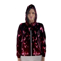 Lying Red Triangle Particles Dark Motion Hooded Wind Breaker (women) by Mariart