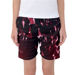 Lying Red Triangle Particles Dark Motion Women s Basketball Shorts by Mariart