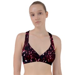 Lying Red Triangle Particles Dark Motion Sweetheart Sports Bra by Mariart