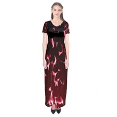 Lying Red Triangle Particles Dark Motion Short Sleeve Maxi Dress by Mariart