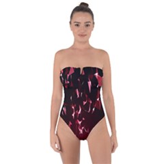 Lying Red Triangle Particles Dark Motion Tie Back One Piece Swimsuit