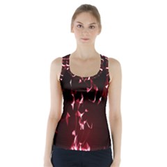 Lying Red Triangle Particles Dark Motion Racer Back Sports Top