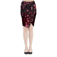 Lying Red Triangle Particles Dark Motion Midi Wrap Pencil Skirt