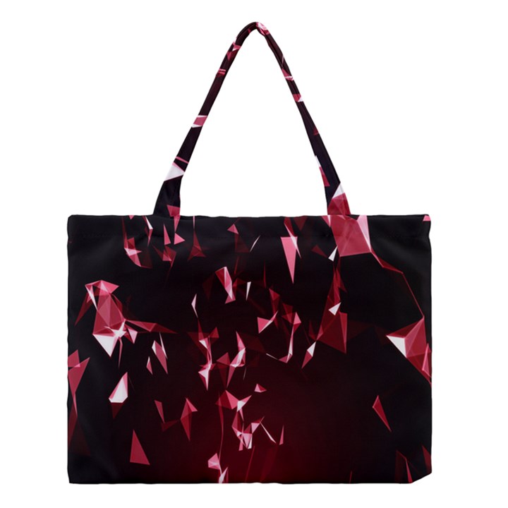 Lying Red Triangle Particles Dark Motion Medium Tote Bag