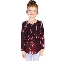 Lying Red Triangle Particles Dark Motion Kids  Long Sleeve Tee