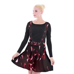 Lying Red Triangle Particles Dark Motion Suspender Skater Skirt by Mariart