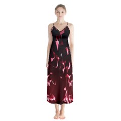 Lying Red Triangle Particles Dark Motion Button Up Chiffon Maxi Dress by Mariart