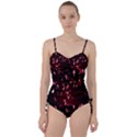 Lying Red Triangle Particles Dark Motion Sweetheart Tankini Set View1