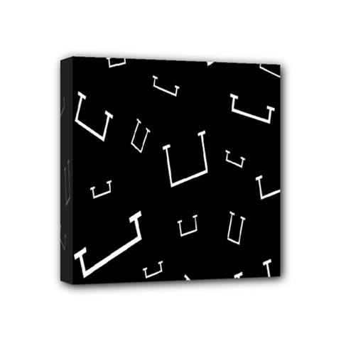 Pit White Black Sign Pattern Mini Canvas 4  X 4 