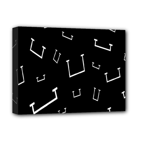 Pit White Black Sign Pattern Deluxe Canvas 16  X 12  