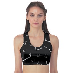 Pit White Black Sign Pattern Sports Bra