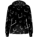 Pit White Black Sign Pattern Women s Pullover Hoodie View2