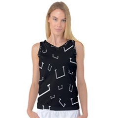 Pit White Black Sign Pattern Women s Basketball Tank Top