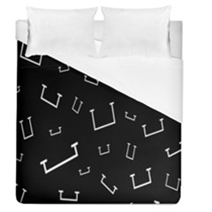 Pit White Black Sign Pattern Duvet Cover (queen Size)