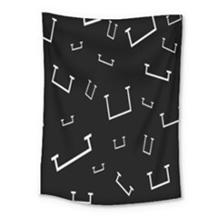 Pit White Black Sign Pattern Medium Tapestry