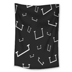 Pit White Black Sign Pattern Large Tapestry by Mariart