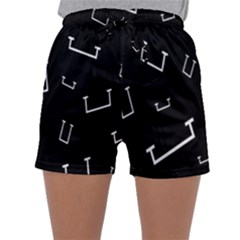 Pit White Black Sign Pattern Sleepwear Shorts by Mariart