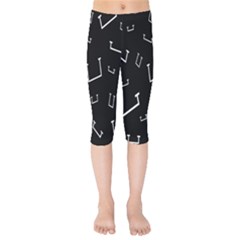 Pit White Black Sign Pattern Kids  Capri Leggings  by Mariart