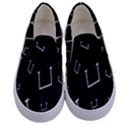 Pit White Black Sign Pattern Kids  Canvas Slip Ons View1