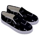 Pit White Black Sign Pattern Kids  Canvas Slip Ons View3