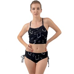 Pit White Black Sign Pattern Mini Tank Bikini Set by Mariart