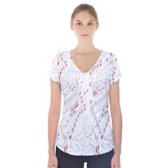 Musical Scales Note Short Sleeve Front Detail Top by Mariart