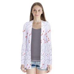 Musical Scales Note Drape Collar Cardigan