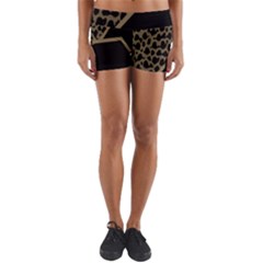 Polka Spot Grey Black Yoga Shorts by Mariart