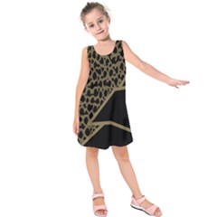 Polka Spot Grey Black Kids  Sleeveless Dress by Mariart