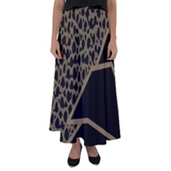 Polka Spot Grey Black Flared Maxi Skirt