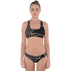 Polka Spot Grey Black Cross Back Hipster Bikini Set