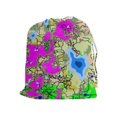 Painting Map Pink Green Blue Street Drawstring Pouches (extra Large)