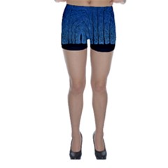 Forest Tree Night Blue Black Man Skinny Shorts by Mariart