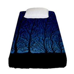 Forest Tree Night Blue Black Man Fitted Sheet (single Size)