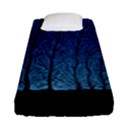 Forest Tree Night Blue Black Man Fitted Sheet (Single Size) View1