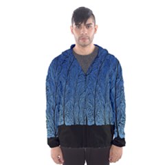 Forest Tree Night Blue Black Man Hooded Wind Breaker (men)