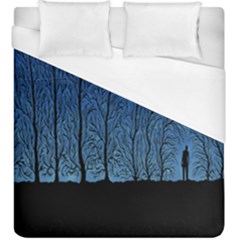 Forest Tree Night Blue Black Man Duvet Cover (king Size)