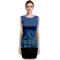 Forest Tree Night Blue Black Man Classic Sleeveless Midi Dress by Mariart