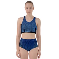 Forest Tree Night Blue Black Man Racer Back Bikini Set by Mariart