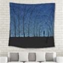 Forest Tree Night Blue Black Man Square Tapestry (Large) View2