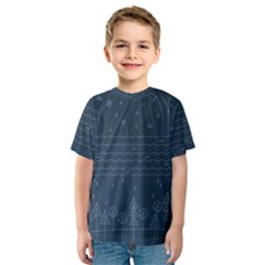 Rain Hill Tree Waves Sky Water Kids  Sport Mesh Tee