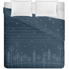 Rain Hill Tree Waves Sky Water Duvet Cover Double Side (king Size)