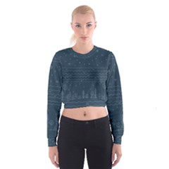 Rain Hill Tree Waves Sky Water Cropped Sweatshirt