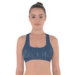 Rain Hill Tree Waves Sky Water Cross Back Sports Bra