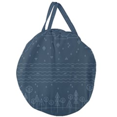 Rain Hill Tree Waves Sky Water Giant Round Zipper Tote