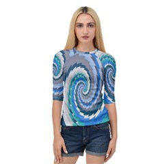 Psycho Hole Chevron Wave Seamless Quarter Sleeve Raglan Tee