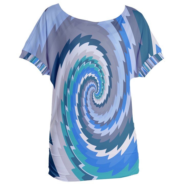 Psycho Hole Chevron Wave Seamless Women s Oversized Tee