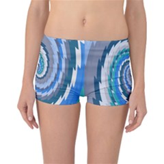 Psycho Hole Chevron Wave Seamless Reversible Boyleg Bikini Bottoms by Mariart