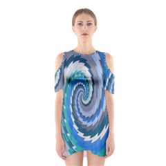 Psycho Hole Chevron Wave Seamless Shoulder Cutout One Piece