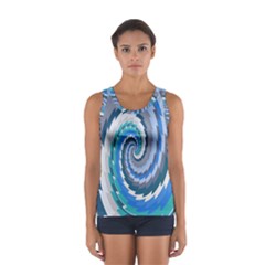 Psycho Hole Chevron Wave Seamless Sport Tank Top  by Mariart